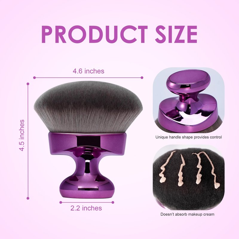 Blend & Blur Extra Large Body Kabuki Brush & Self Tanner Brush - For Body Makeup & Foundation - Blending Applicator For Self Tanning - Durable Vegan Bristles - with Protective Bag (Purple-large)