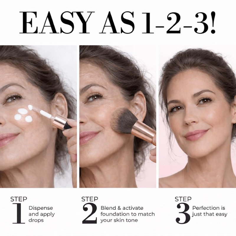 LUMINESS Liquid Mirage Foundation - Color Changing, Hydrating Makeup with Hyaluronic Acid | Fair Shade for Mature Skin
