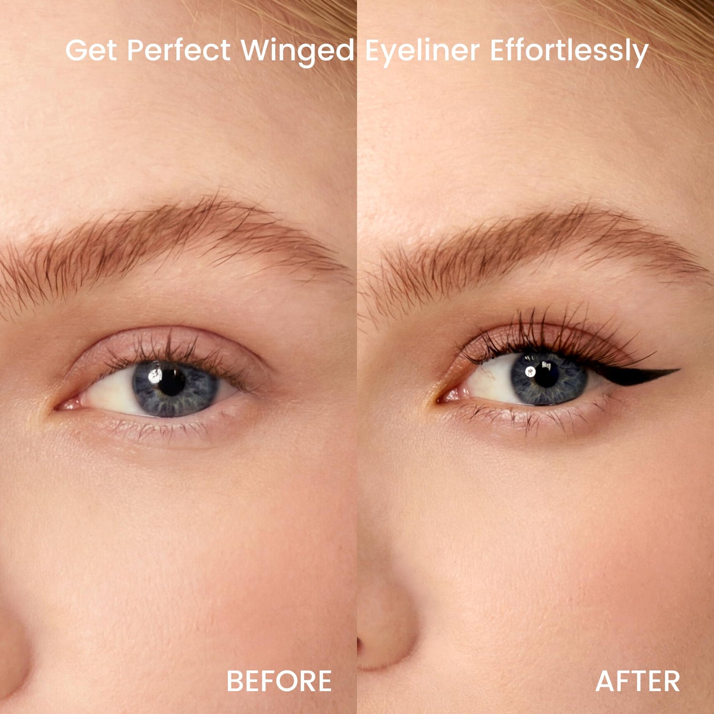 Unicos Winged Eyeliner Stamp - 90° Ergonomic Cat Eye Makeup Tool with Dual-Sided L/R Symmetry, Waterproof & Smudge-Proof Liquid Eye Liner Pen, 2.1ml High Capacity, Long Lasting Finish, 15mm