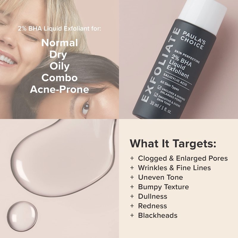 Paula's Choice 2% BHA Liquid Exfoliant & SKIN BALANCING Toner, Minimizes Clogged, Enlarged Pores with Salicylic Acid & Niacinamide, for Combination & Oily Skin, Fragrance-Free, Set of 2