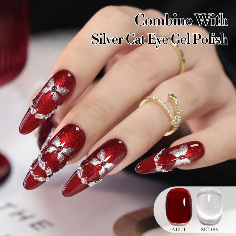 Double Rhythm 15 ML Dark Burgundy Gel Polish Pure Sheer Same Color Same Bottle Gel Polish Art Manicure Salon DIY at Home for Women (Jelly Red-A1371)