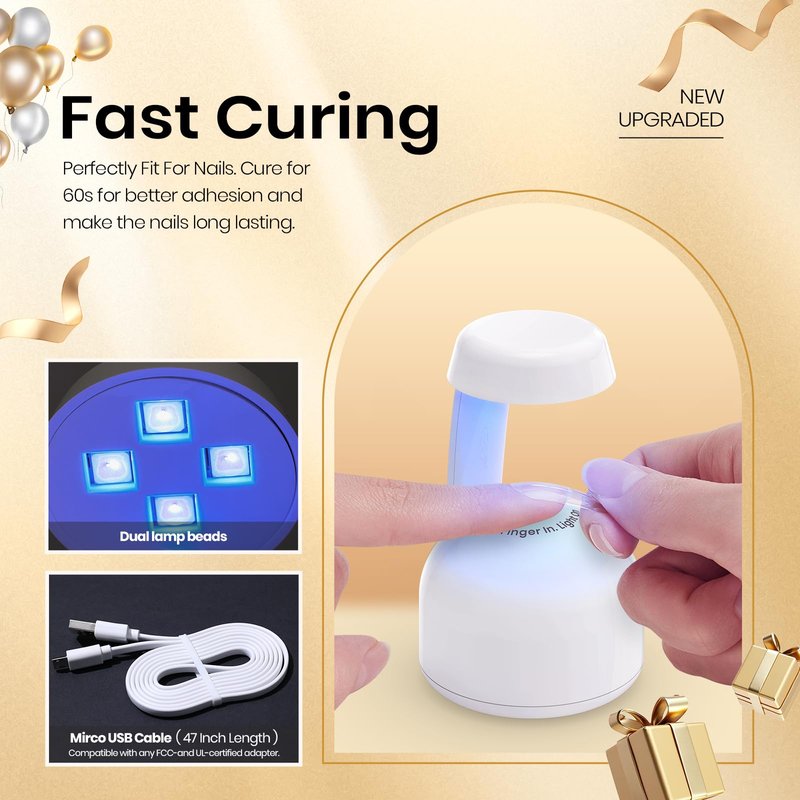 Beetles Mini Uv Light for Gel Nails Flash Curing Innovative with Smart Sensor for Easy and Fast Extension System, Portable Manicure Uv Led Light for Gel Nail Polish Diy
