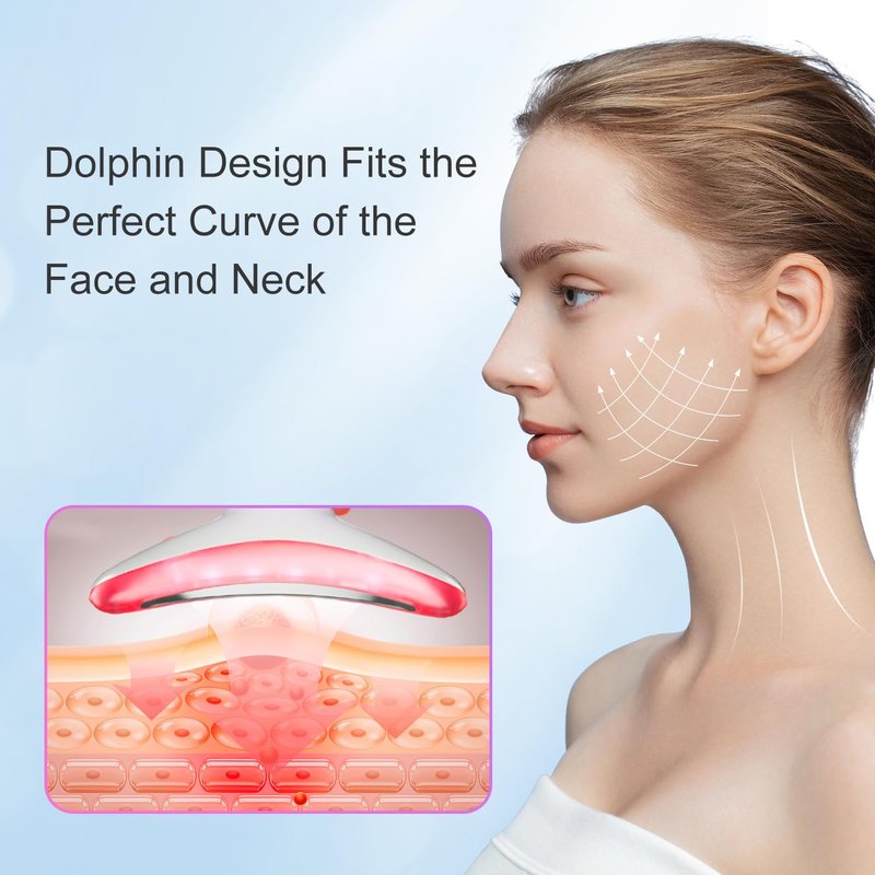 Neck Face Massager - 3-in-1 Facial Massage Tool with Thermal Vibration | Skin Care Essential (Pink)