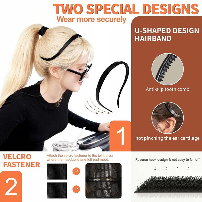 Cuteowl Graduation Cap Headband - Securely Holds Grad Cap While Maintaining Your Hairstyle | Black (1 Pack)