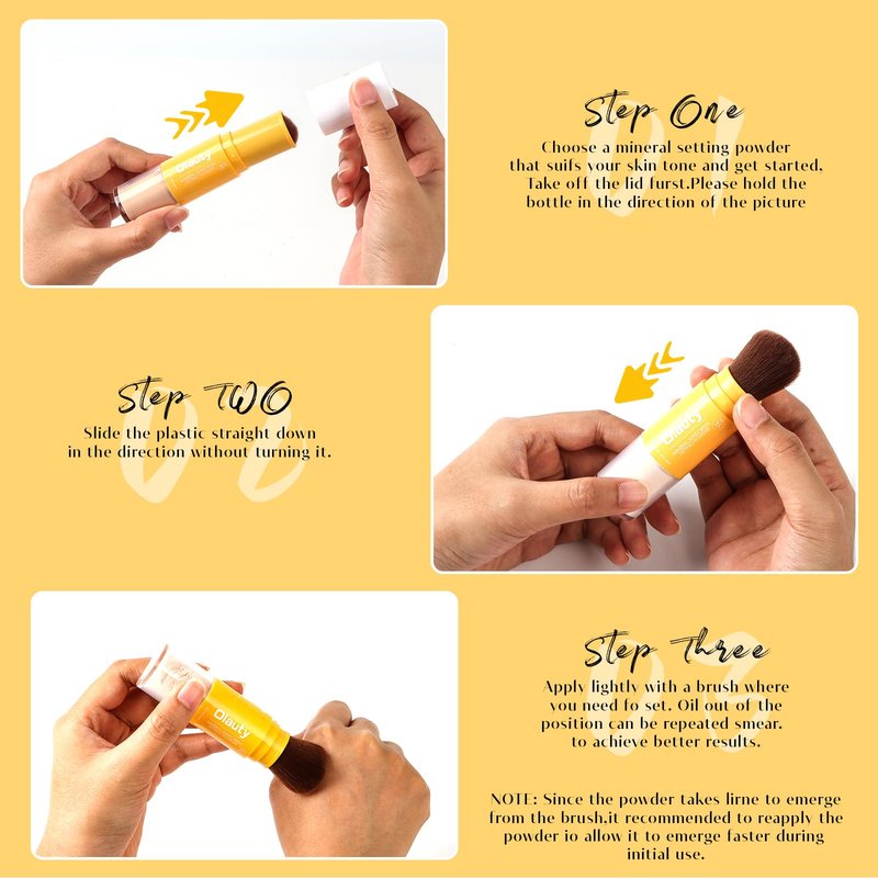 Mineral Sunscreen Setting Powder, SPF 35 Brush Sunscreen Powder for Face & Scalp, Long Lasting Lightweight Breathable, Oil Control Natural Matte Finish