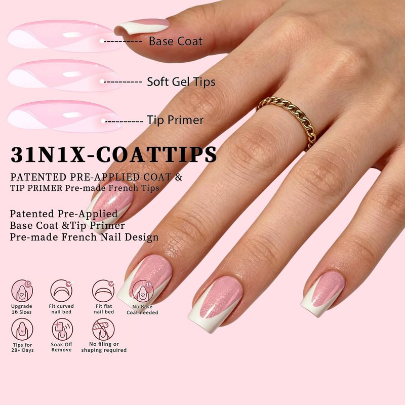 Dsixnails Press on Nails, Soft Gel Nail Tips, Long lasting Acrylic Fake Nails, No Need to File False Nail Tips Extension for Women Girl Nails