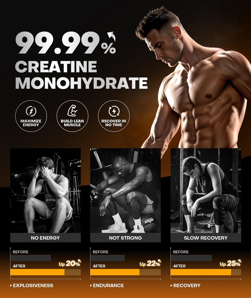 Instant Boost Creatine Monohydrate Gummies, Complex Formula with Real 5000mg Creatine, L-Taurine, B12, Mg & K, Pre-Workout Creatine for Women & Men to Support Energy, Muscle, Recovery, 0 Sugar, Vegan