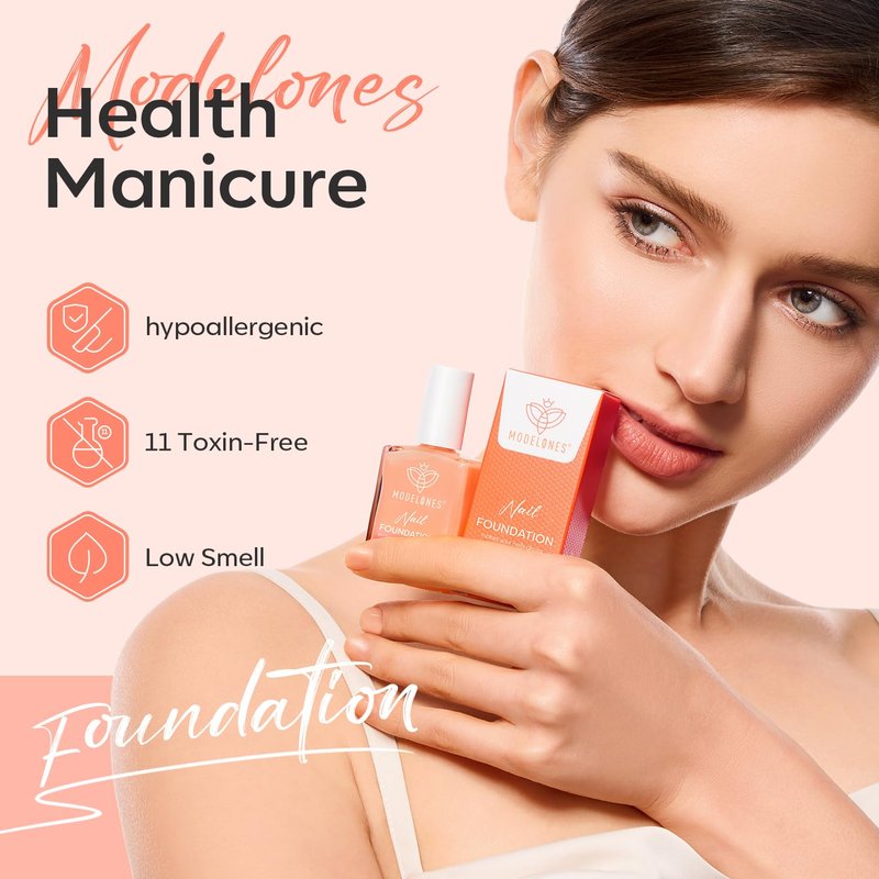 modelones Nail Strengthener Nude Nail Repair for Damaged Nails Strengthening Polish 15ml Nail Growth and Strengthener Natural Concealer Foundation Nail Care Gifts for Women
