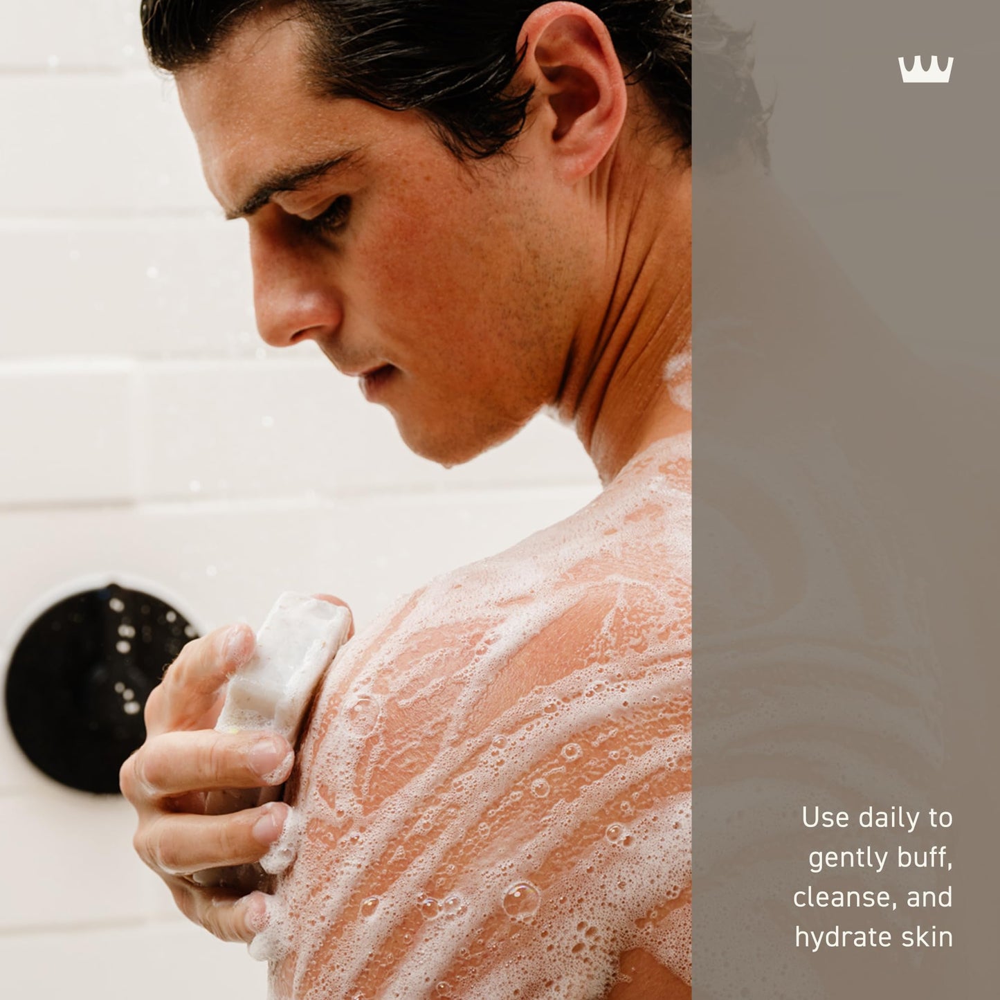 Cremo Exfoliating Body Bar for Men, Vintage Suede Scent, Multi-Layered Fragrance That Buffs, Cleanses and Hydrates Skin, 5oz