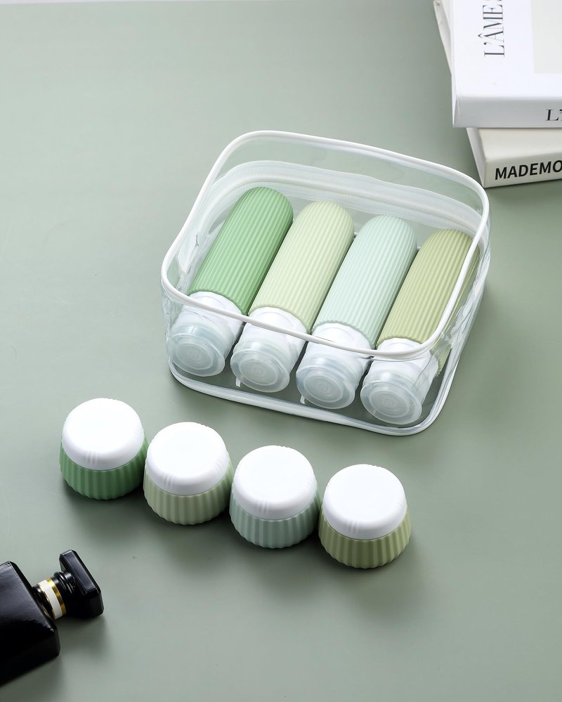 Mrsdry Travel Bottles 8 Pack, TSA Approved 3 oz Travel Containers with Clear Bag, Leak Proof Silicone Squeezable Essentials Jars