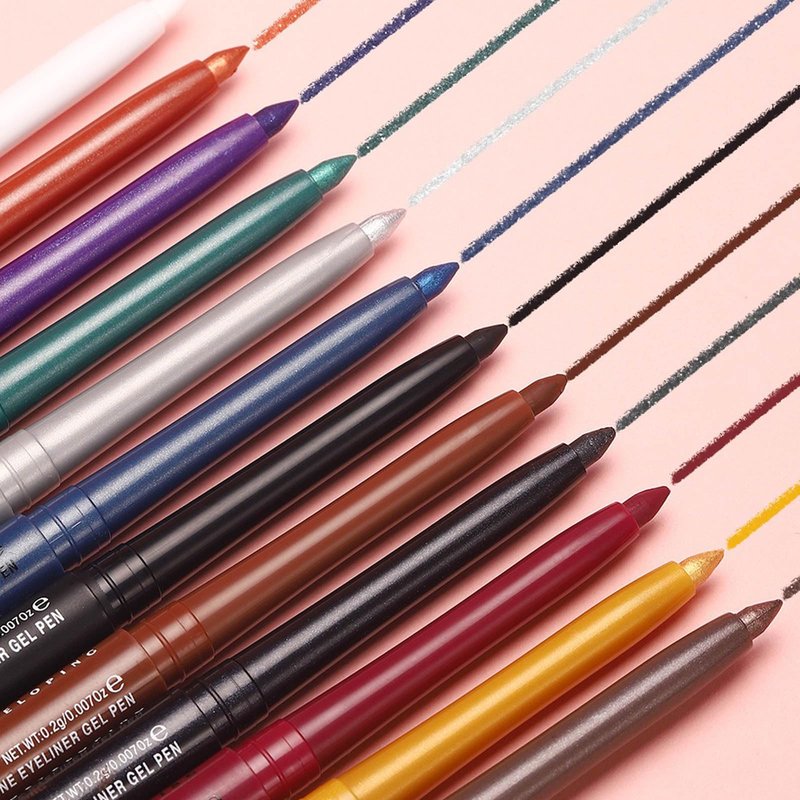 Mefyhtune Blue Eyeliner Pencil Waterproof Retractable Cream Blue Gel Eyeliner Smudge-proof Hypoallergenic (08#)