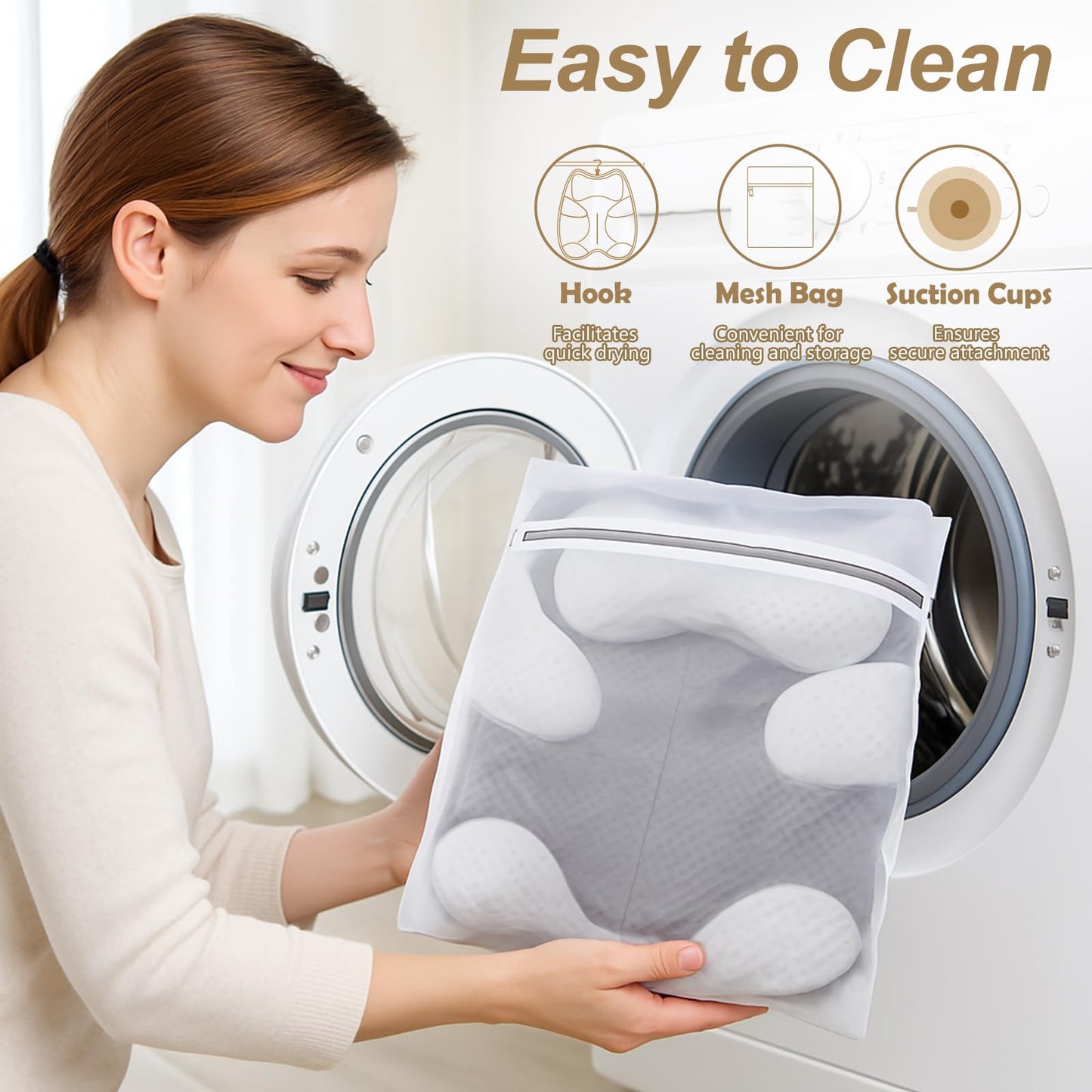 ZYIDBNG Bath Pillow for Tub Ergonomic Bear Shape Design Bath Pillow for Head and Neck Support SPA Gift Bathtub Pillow 4D Air-Mesh with 8 Suction Cups Washable Gray