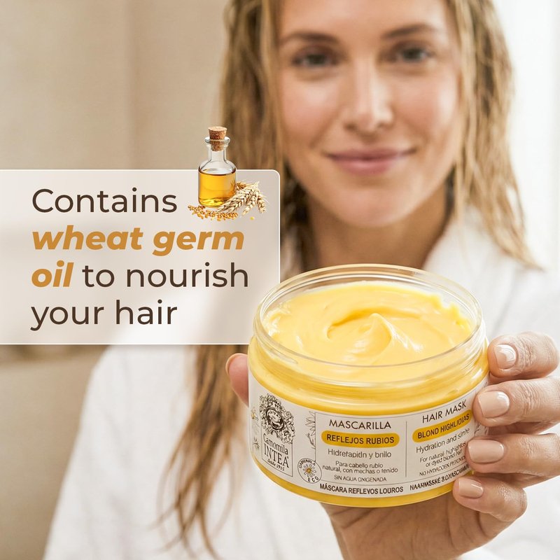 Intea Hair Mask for Blonde Hair - Restores Damaged Highlights | 8.3 oz | Paraben & Ammonia Free with Chamomile Extract