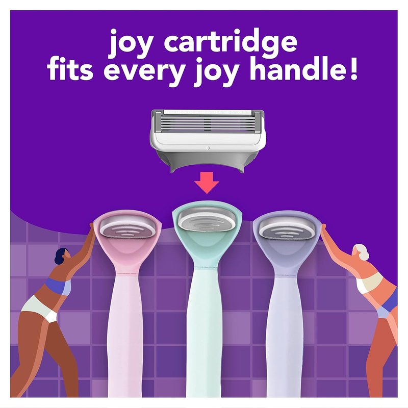 Joy Razors for Women - Lavender Razor Handle & 4 Blade Refills | Skin Irritation Protection