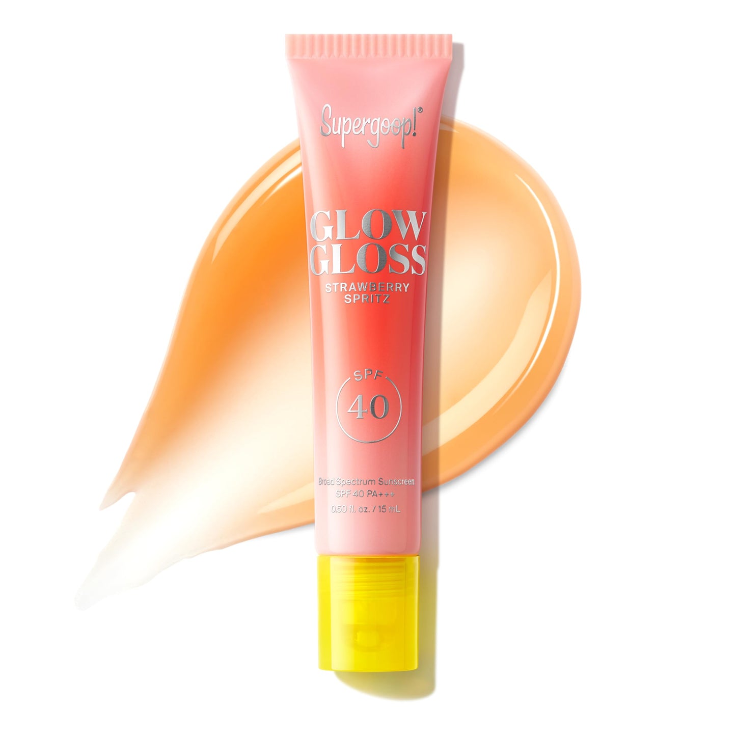 Supergoop! Glow Gloss SPF 40 Lip Balm, Strawberry Spritz (Fruity Berry Flavor, Sheer Coral Tint) - Broad Spectrum Protection with a Non-Sticky, High-Shine Finish - 0.5 fl oz