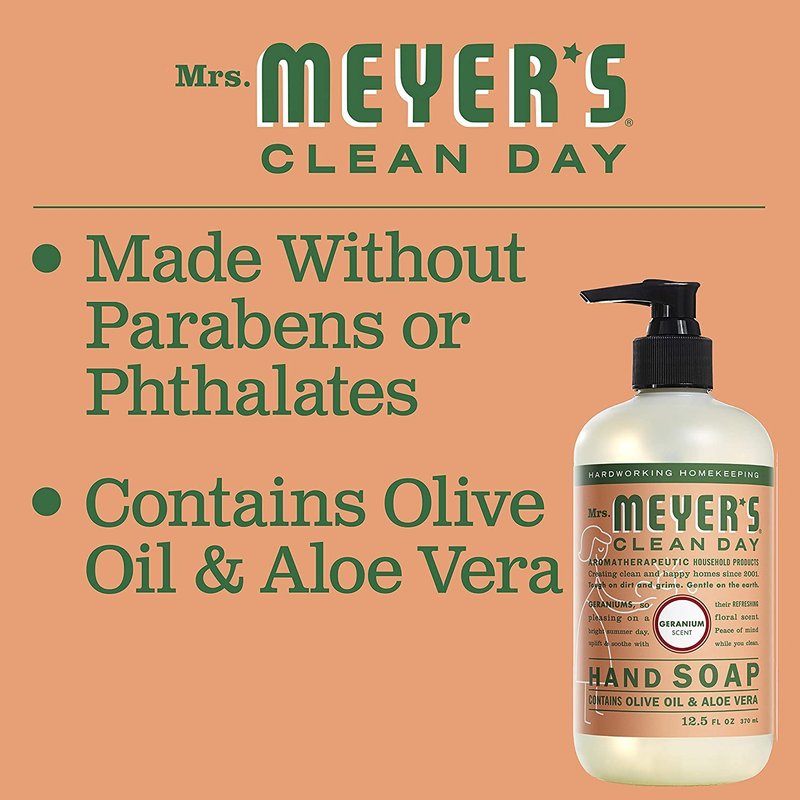 Mrs. MEYER'S´s Clean Day Hand Soap Refill, Geranium, 33 Fl Oz (Pack of 4)