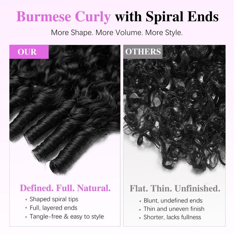 Liqusee 7x6 Burmese Curly Glueless Wigs Human Hair Pre Plucked Pre Cut 250% Density Drawstring Wig for Black Women 7x6 HD Lace Front Wigs Human Hair Glueless Wear and Go Natural Color 24 Inch