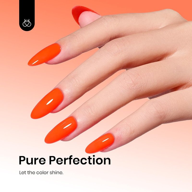 Neon Orange Gel Nail Polish - Vibrant Soak Off UV High Gloss for Stunning DIY Nail Art | 15ml