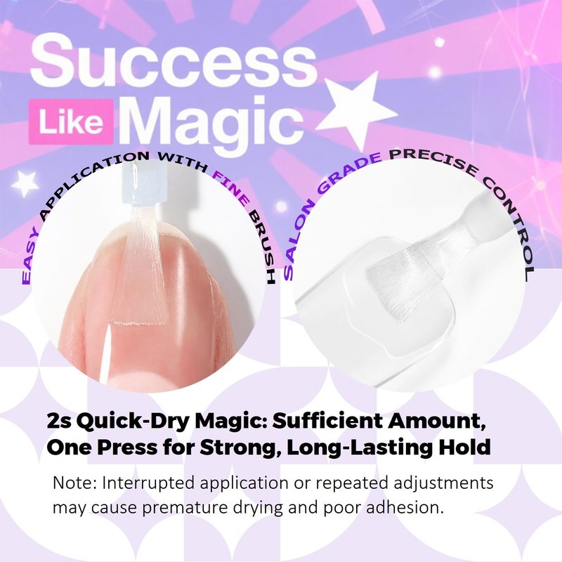 Glamonade Super Strong Nail Glue: Glue for Press Ons & Acrylic Nails & Fake Nail Tips - 10ml Professional Easy Long-Lasting Mess-Free Application Adhesive