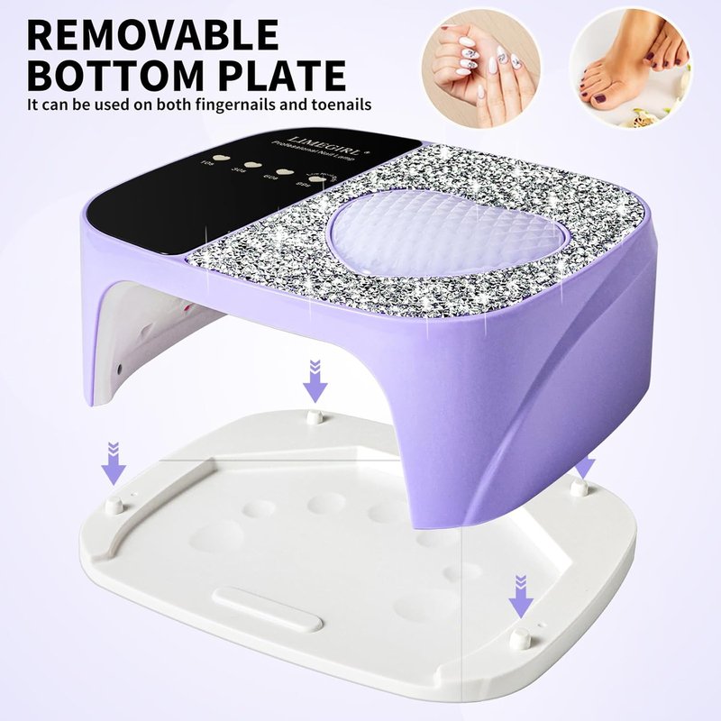 LIMEGIRL UV LED Nail Lamp Kit - Fast Curing Gel Polish Dryer with 4 Timer Settings | Cordless & Rechargeable