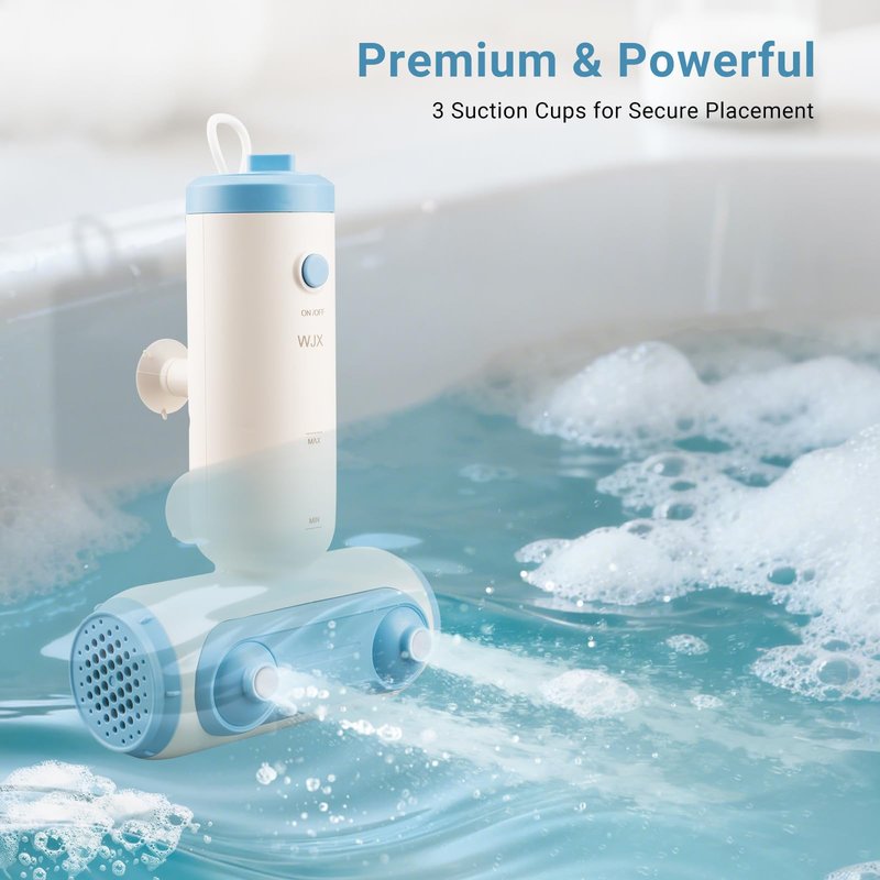 Portable Jet Spa for Bathtub - Electric Bath Jets for Tub with Dual Hydro Massage Nozzles & Soothing Bubbles, Adjustable Whirlpool Effect for Relaxing Home Spa Experience (blue white)