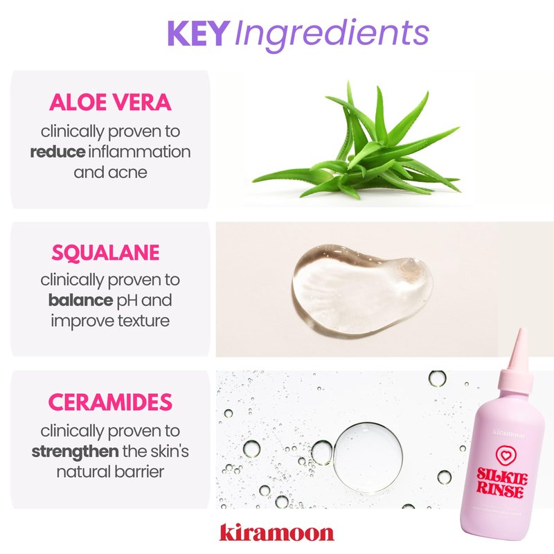 Kiramoon Face Wash Silkie Rinse Hydrating Gentle Face Cleanser for Dry or Sensitive Skin - Hydrating Makeup Remover & Face Wash w/Ceramides & Squalane