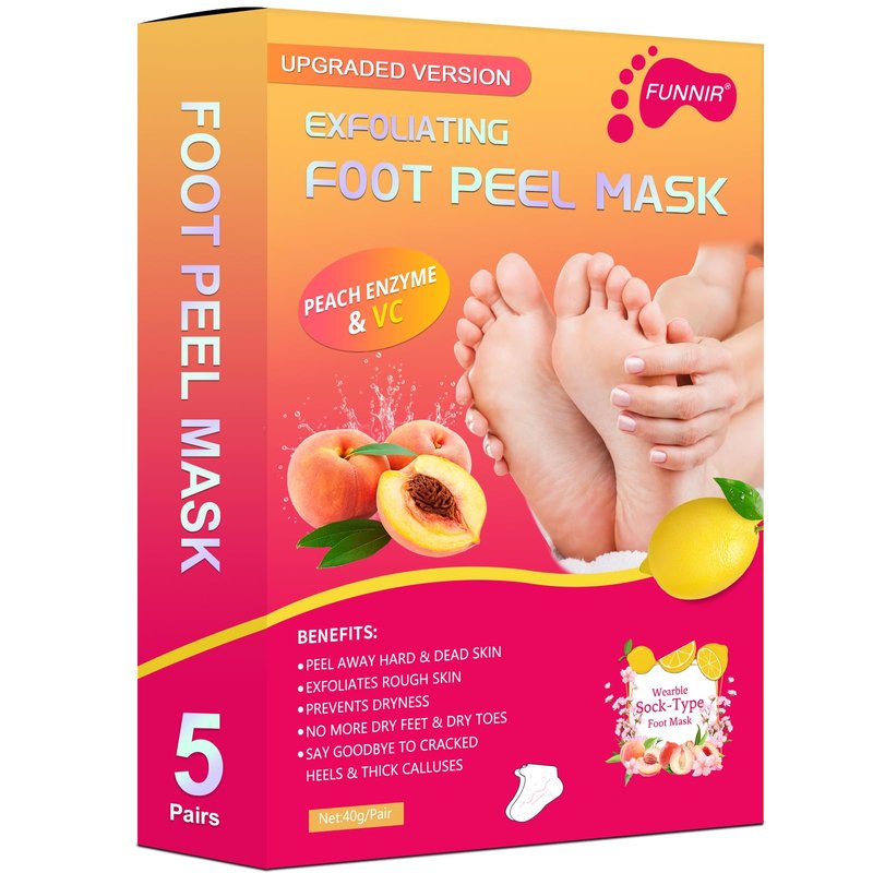 FUNNIR Foot Peeling Mask Exfoliant for Peeling Off Calluses, Natural Exfoliator for Dry Dead Skin, Callus, Repair Rough Heels Soft Smooth Touch