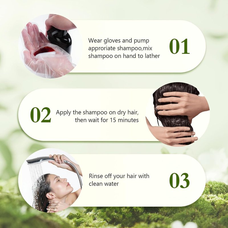 Hynqor Dark Brown Hair Dye Shampoo,Gray Hair Cover up Herbal Semi-Permanent Hair Color Shampoo for Women Men