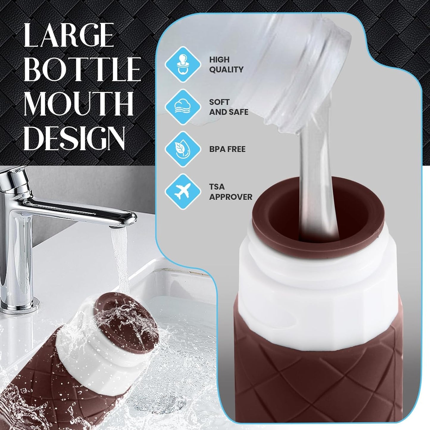 Travel Bottles for Toiletries - TSA Approved Silicone Containers | BPA Free, Leak Proof, Refillable Essentials (Forest Green)