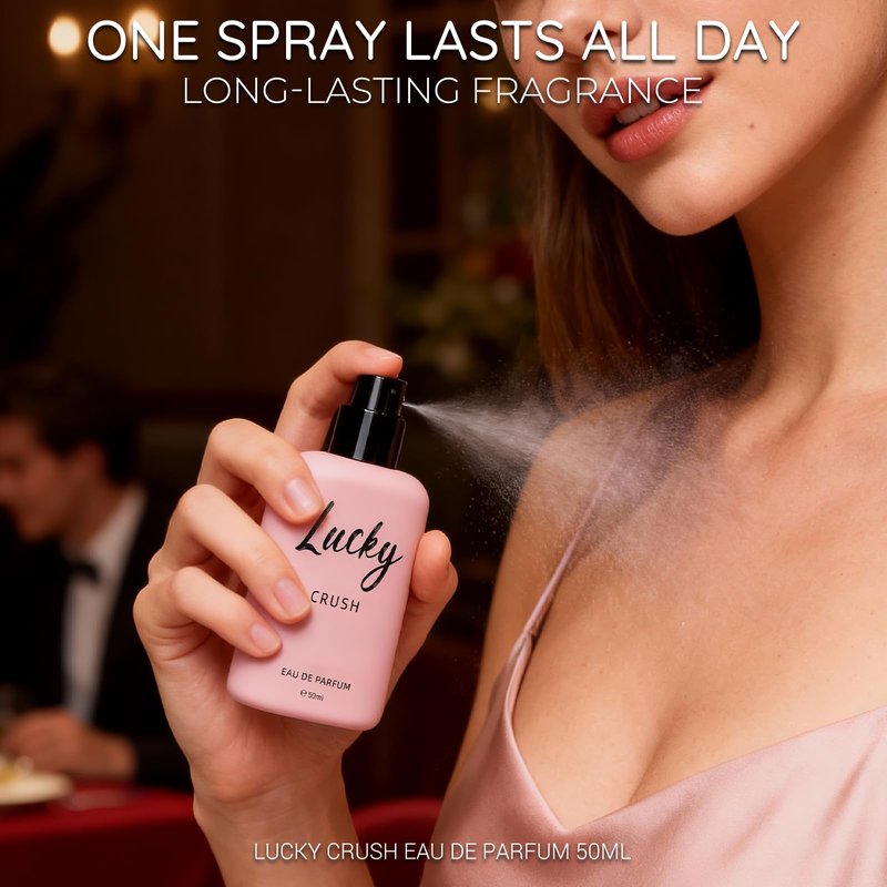 Lucky Crush Eau de Parfum for Women, 50 ml (1.7 fl oz) Long-Lasting Floral Fruity Perfume with Red Berry, Peony & Sandalwood Notes – Elegant Women’s Fragrance Gift