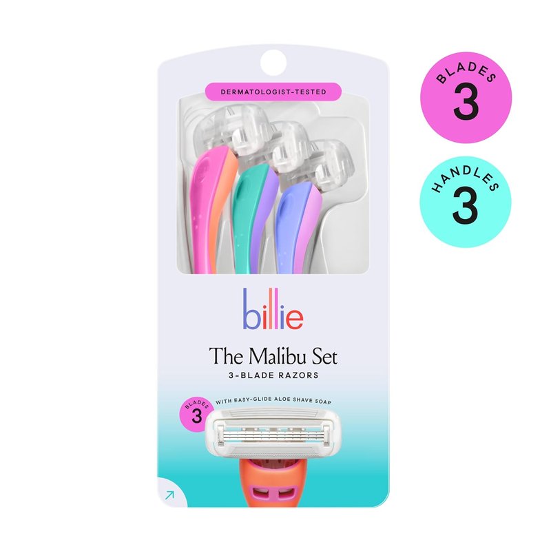 Billie Disposable Razors for Women - Malibu Set | Smooth Shaving Experience