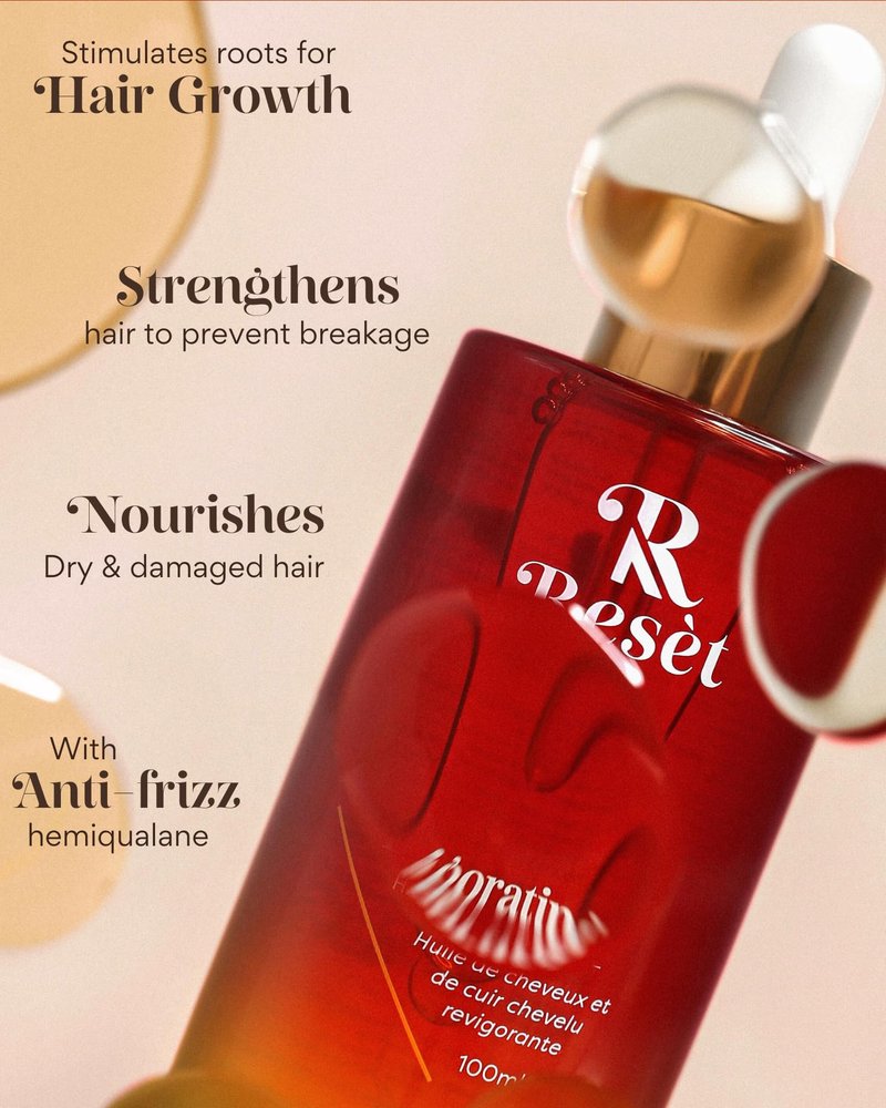 Resèt Hair Growth Oil for Hair Loss | 8-in-1 Pre-Wash Scalp Treatment for Dry, Damaged Hair | Strengthens & Repairs, Reduces Breakage, Adds Shine | Hair Regrowth Oil with Amla, Caffeine & Rosemary