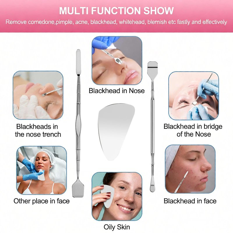 60PCS Pimple Popper Tool Kit, Professional Blackhead Remover for Face, Stainless Steel Pimple Extractor Set, Blackhead Remover Tweezers for Acne, Whitehead, and Blemish Treatment
