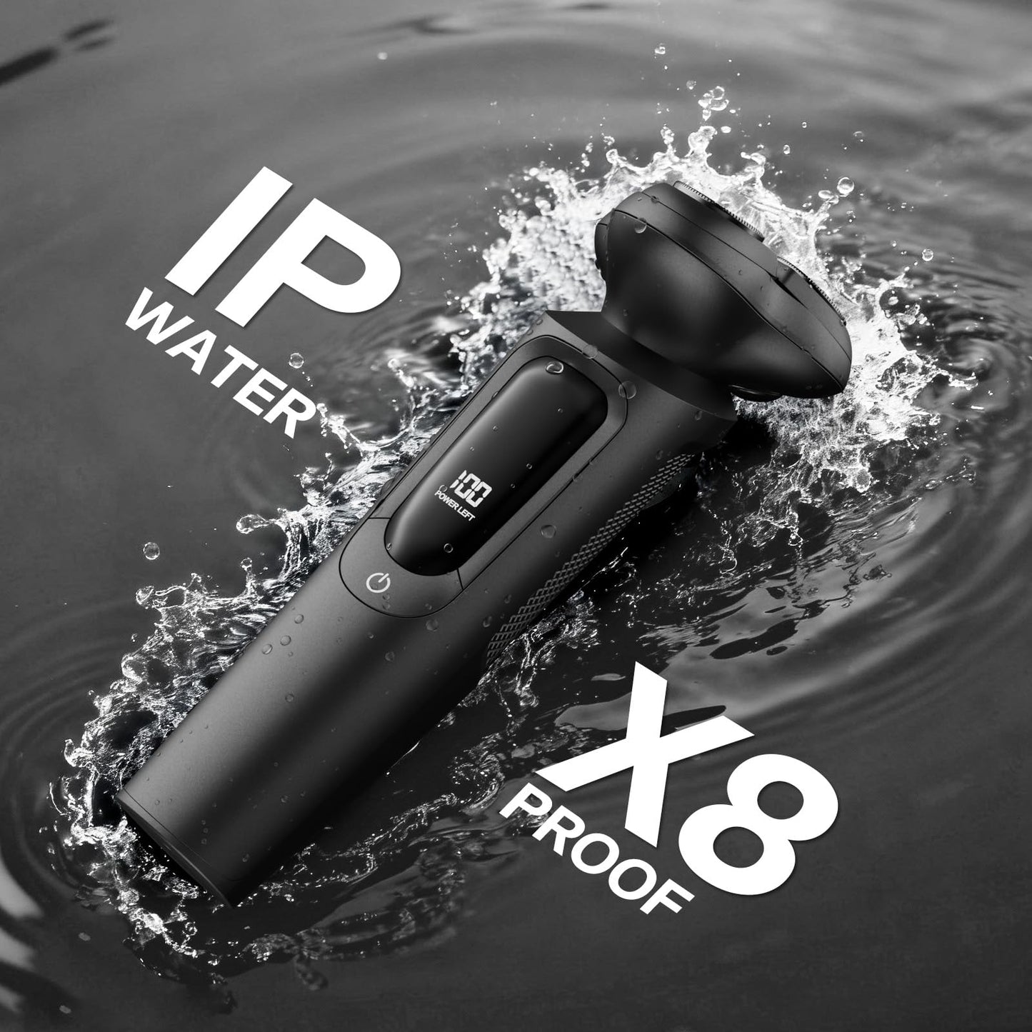 MALEGEBAZ Electric Razor for Men, 3D Flex Blades with Pop-Up Trimmer, IPX8 Waterproof, Type-C Quick Charge, LED Display, Travel Lock, Wet & Dry Shave, Sleek Gunmetal