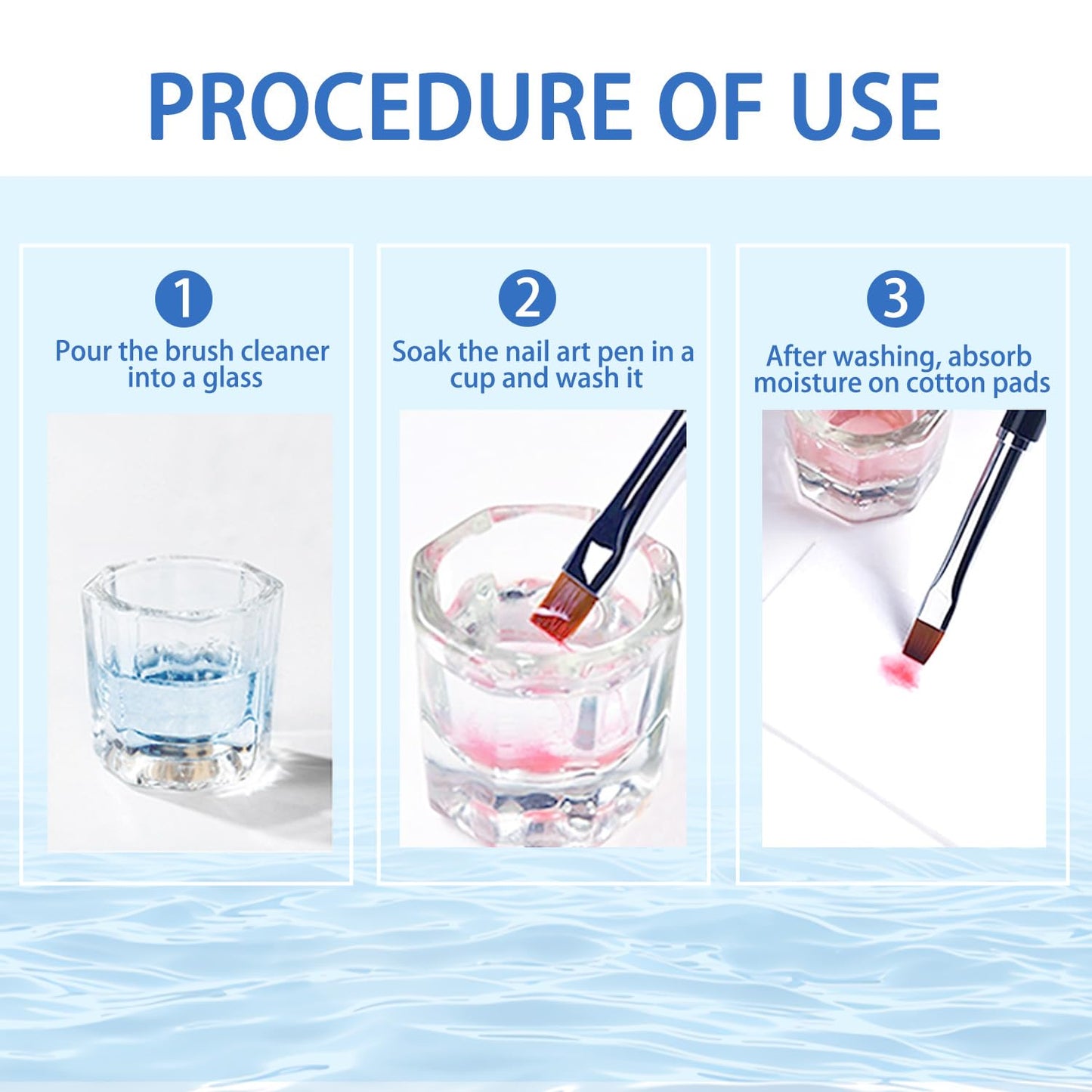 Skiennix Nail Brush Cleaner - 40ml Acrylic Solution for Effortless Nail Art Tool Cleaning