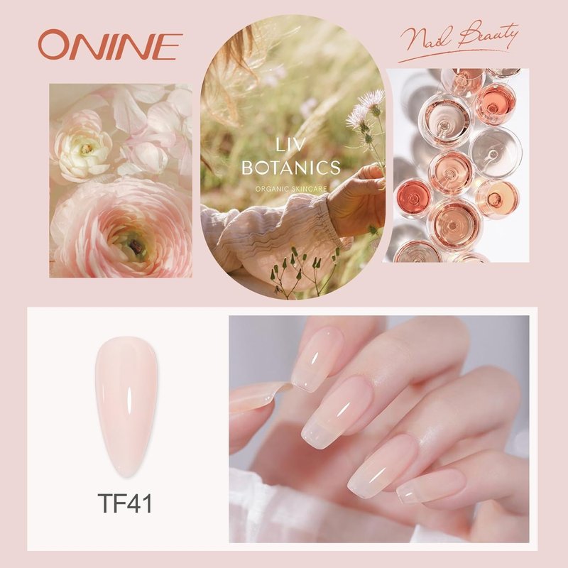 Skiennix 3-Free Gel Nail Polish Set - 6Pcs 10g Nude Pink Jelly | Long-Lasting High Gloss Soak Off for Salon & Home Use