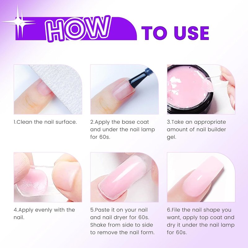AIJIMEI Solid Builder Gel Kit With Manicure Tools For Nails 15ML 4IN1 3D Sculpting Hard Building Gel Non-Stick Hand UV & LED For Nails Long-Lasting Nail Extension Gel For Nail Manicure DIY At Home