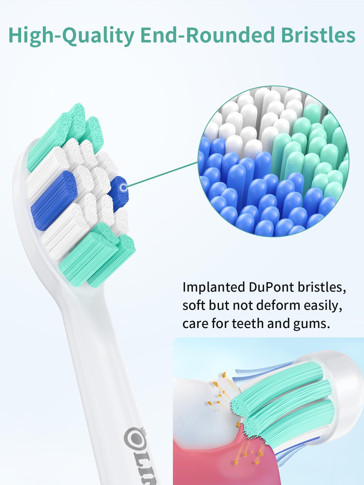 OLINS KAKO Replacement Brush Heads for Philips Sonicare Toothbrush Handles Toothbrush Heads for Sonicare (Pack of 8)