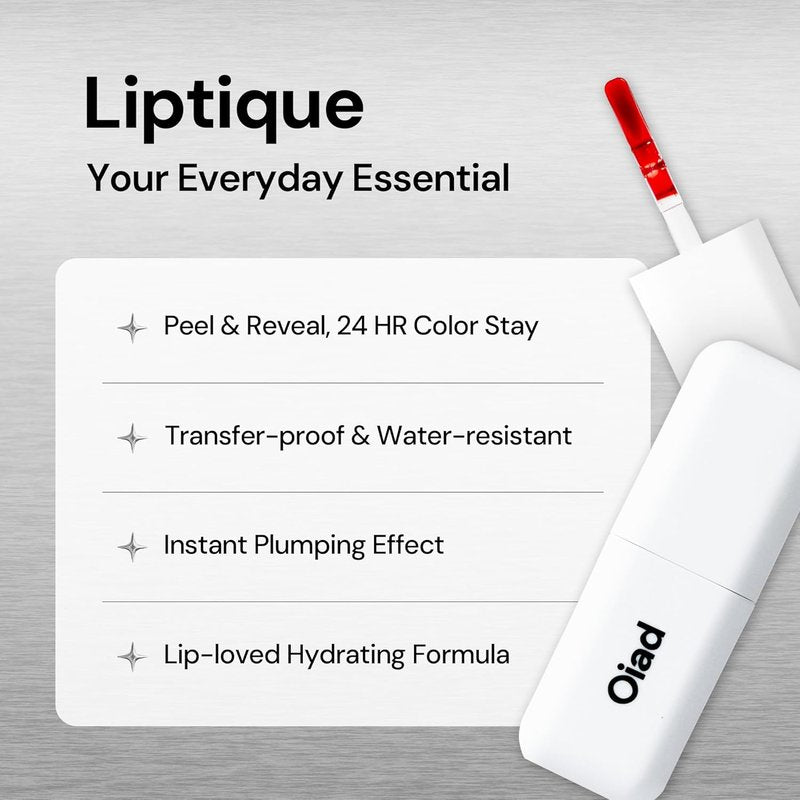Oiad Liptique Lip Plumping Stain - 24-Hour Waterproof Lip Tattoo, Nourishing Korean Tint (005 WEIRVE)