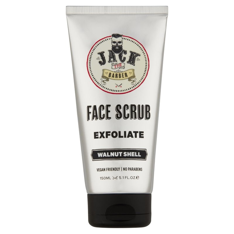 Jack The Barber Mens Face Scrub, Exfoliating Face Wash Men Can Use Before Shaving, Mens Face Exfoliator For Smoother Looking Skin, Classic Australian Grooming, 5.1 Fl Oz