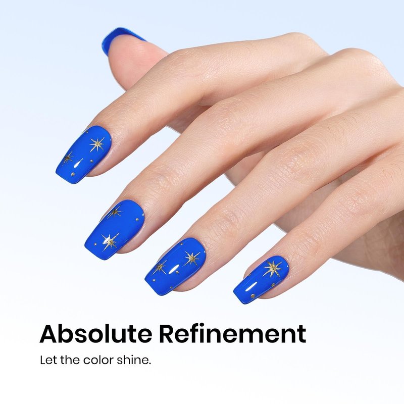 beetles Blue Gel Polish - 15ML Full Size One Color One Bottle Royal Blue Gel Polish Soak off Uv Led Lamp Nail Art Colorful Bottle All Season Manicure