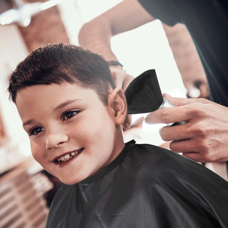 Omvoina Professional Haircut Cape - Adjustable Snap Closure & Neck Duster Brush | Unisex Salon Cape