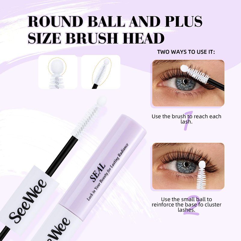 Clear Lash Glue - Lash Bond and Seal Waterproof Lash Clusters Glue Easy to Use 2 in 1 Strong Hold DIY Eyelash Adhesive for Cluster& Individual Lashes DIY Eyelash Lash Cluster Glue10ml (White)