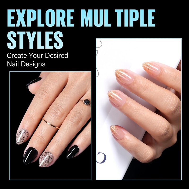 Almond Nail Tips - 240PCS Pre-Shaped Clear Gel False Nails | Soft Acrylic for DIY Nail Extensions