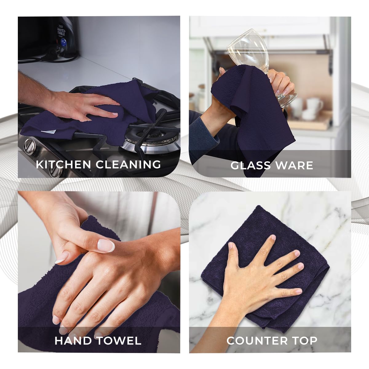 Avalon Towels Plum Washcloths Bulk Pack of 36 (12x12 inches) - 100% Cotton Washcloths & Face Towels - Highly Absorbent & Soft Wash Cloths for Showering, Wash Rags for Body & Face Cloths