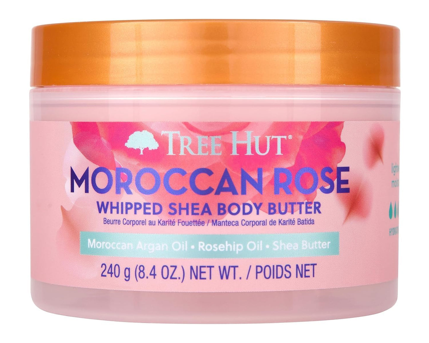 Tree Hut Moroccan Rose Whipped Shea Body Butter - Hydrating Moisturizer for Soft Skin | 8.4 Oz