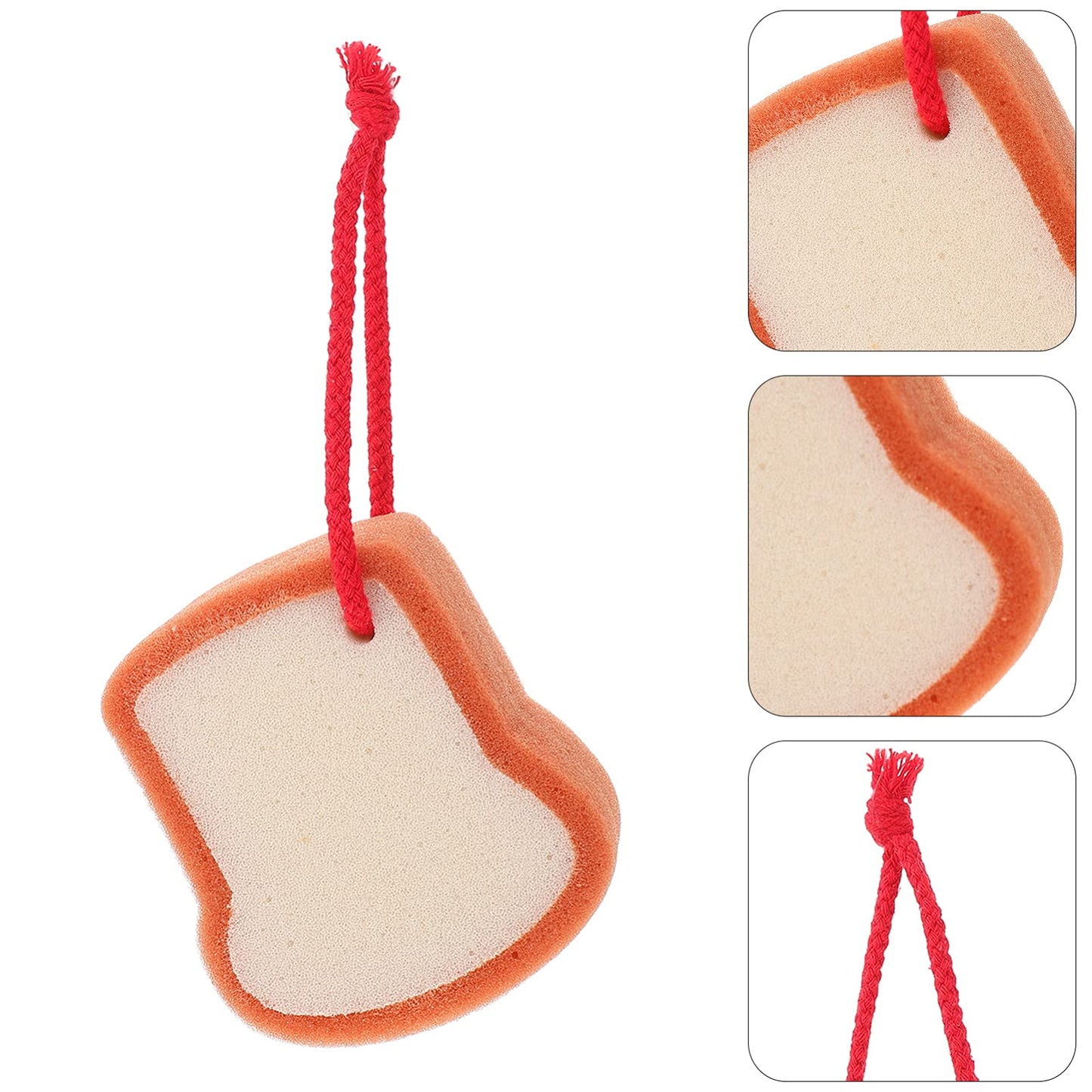 Healifty Baby Bath Brush 4.33X3.74 Inch Soft Bread Scrub Sponge Toddler Bath Sponge Gentle Shower Brush for Daily Baby Skin Care and Travel