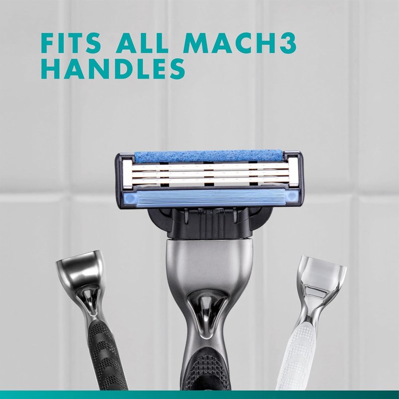 Gillette Mach3 Razor for Men, 1 Razor Handle + 2 Blade Refills