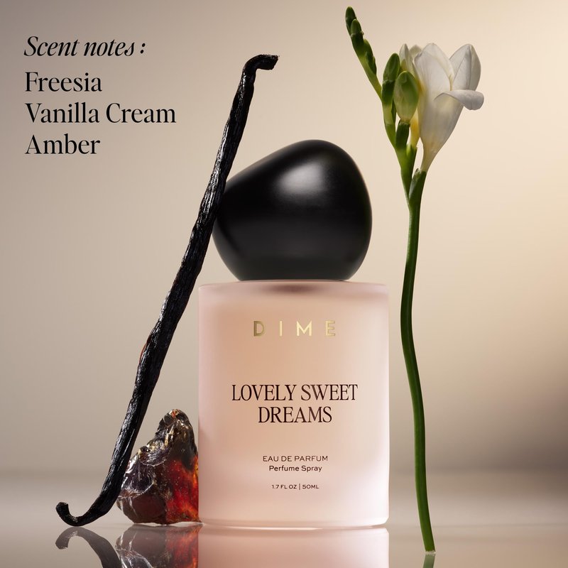 DIME Beauty Perfume Lovely Sweet Dreams, 1.7 oz / 50 ml - Warm Vanilla and Floral Scent, Hypoallergenic, Clean Perfume, Eau de Toilette For Women (Packaging May Vary)