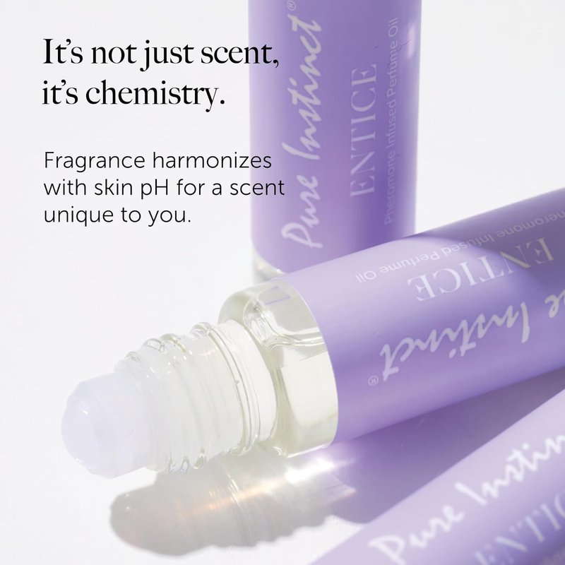 Pure Instinct Entice Pheromone Infused Essential Oil Perfume - TSA Ready Roll-On for Women (0.34 Fl. Oz.)